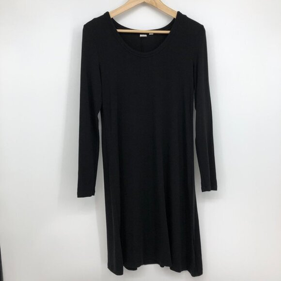 GAP Solid Black bodycon long sleeve scoop  neck dress XS - Picture 15 of 16